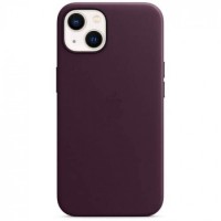 Накладка Leather Case Magsafe для iPhone 13 Mini (Dark cherry)